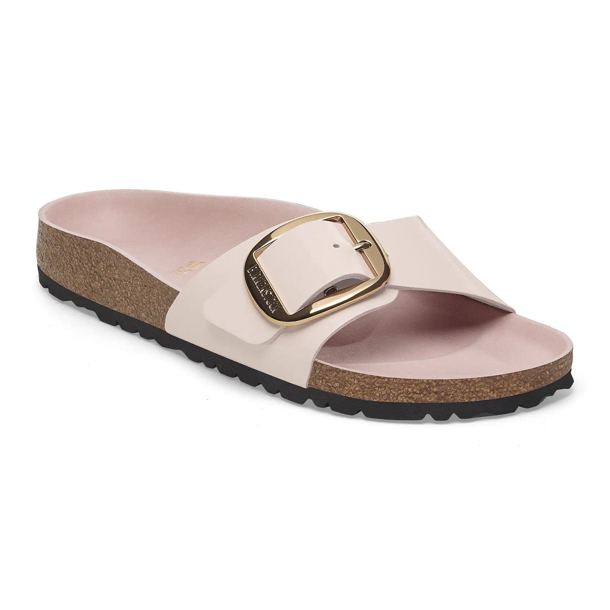 Madrid Big Buckle Natural Leather Patent