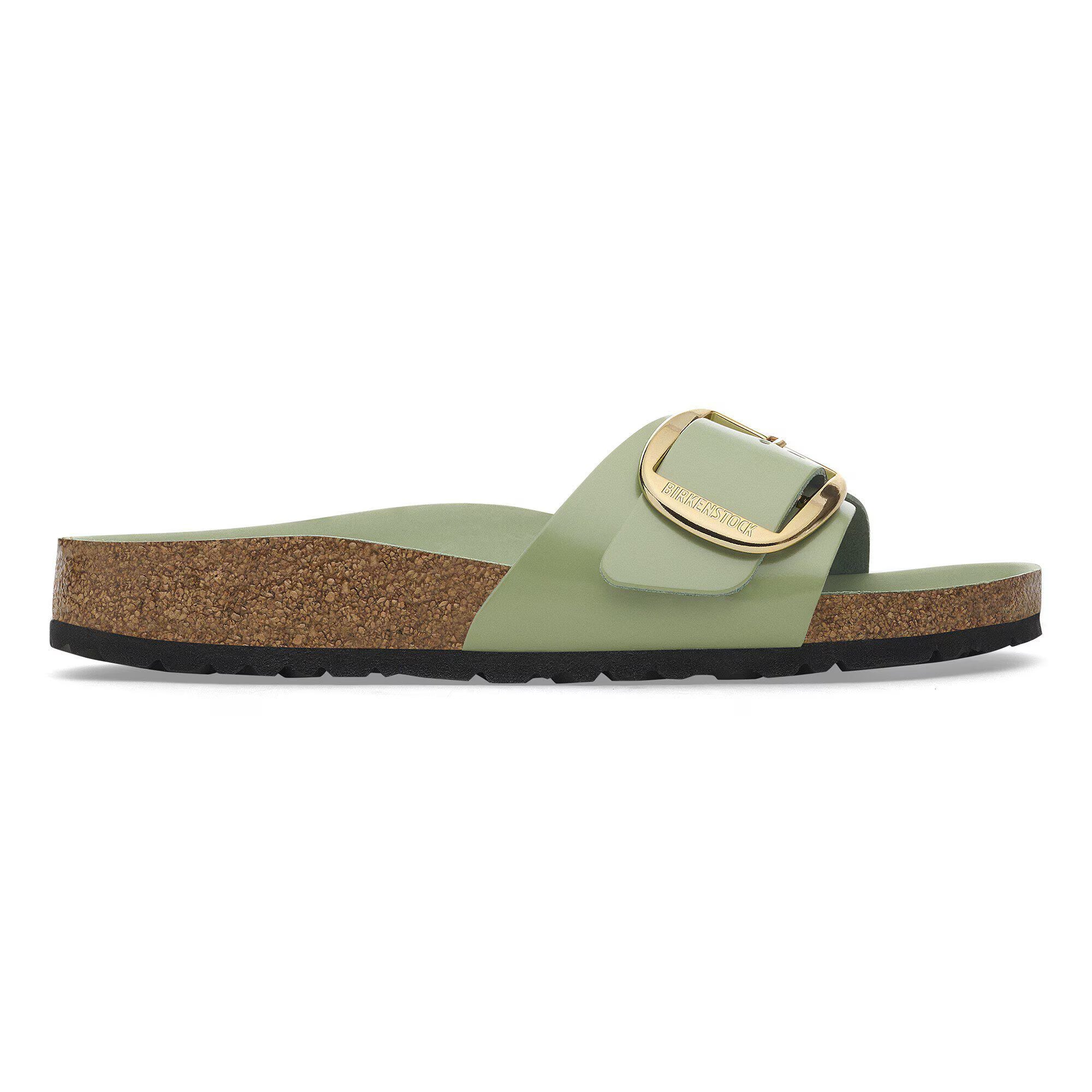 Madrid Big Buckle Natural Leather Patent