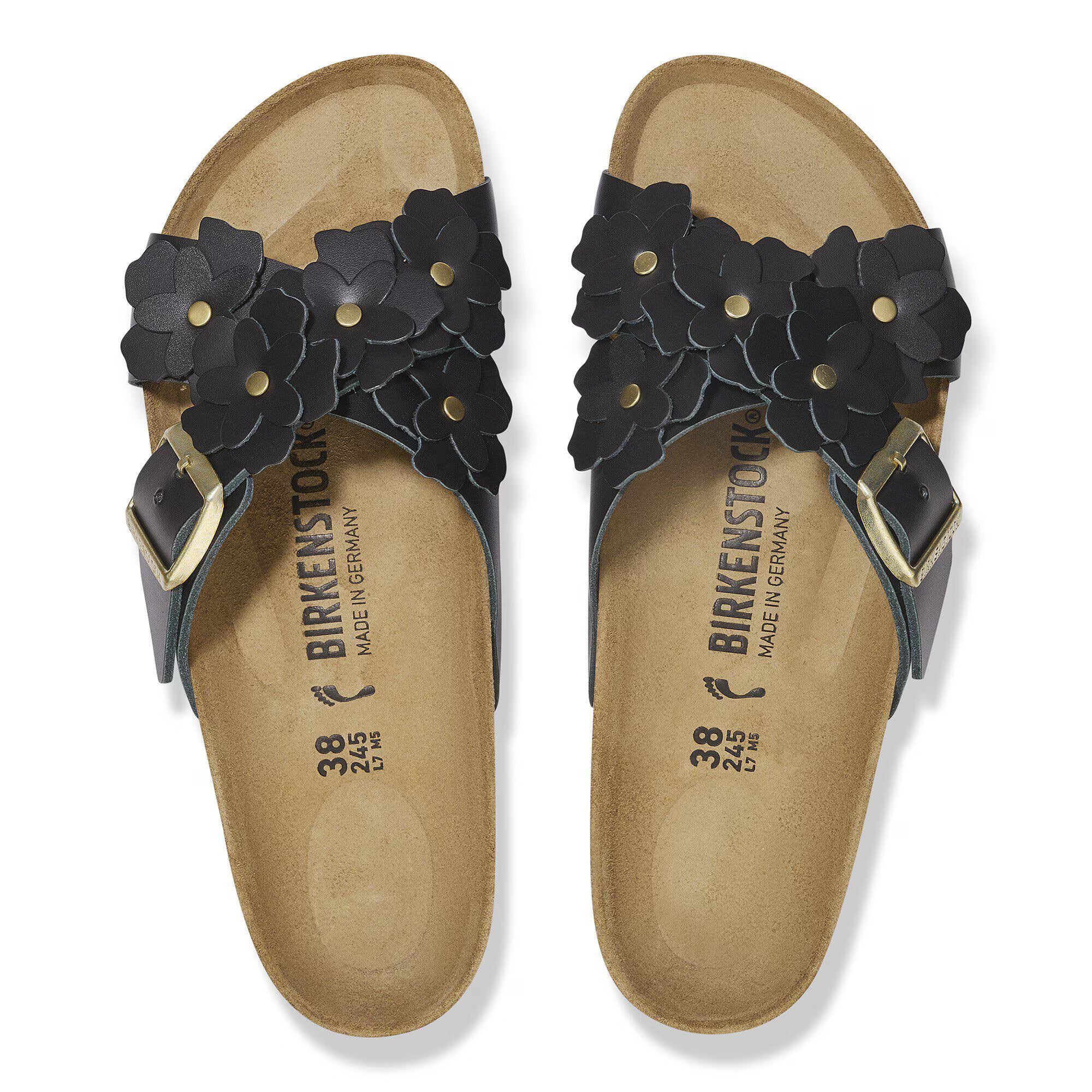 Siena Flower Embellishment Natural Leather