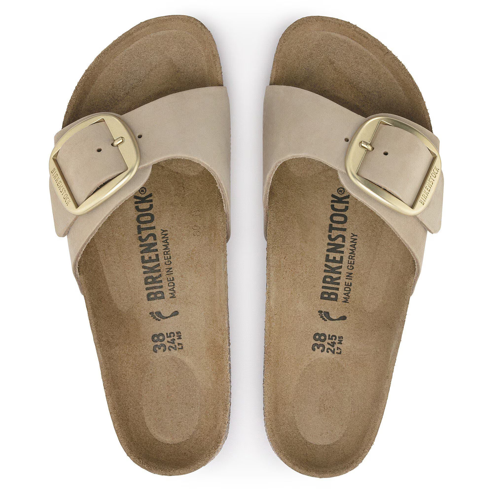 Madrid Big Buckle Natural Leather Nubuck