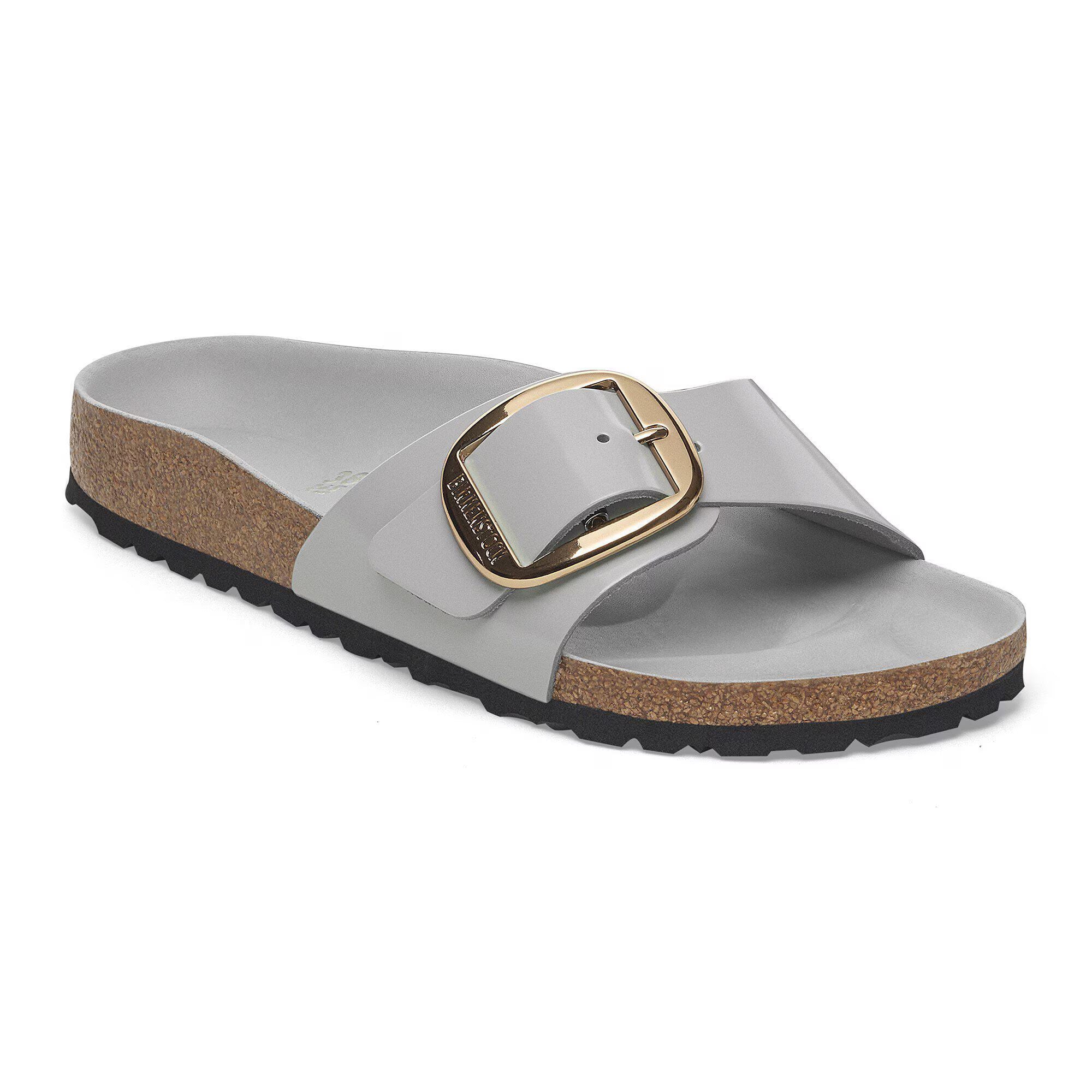 Madrid Big Buckle Natural Leather Patent