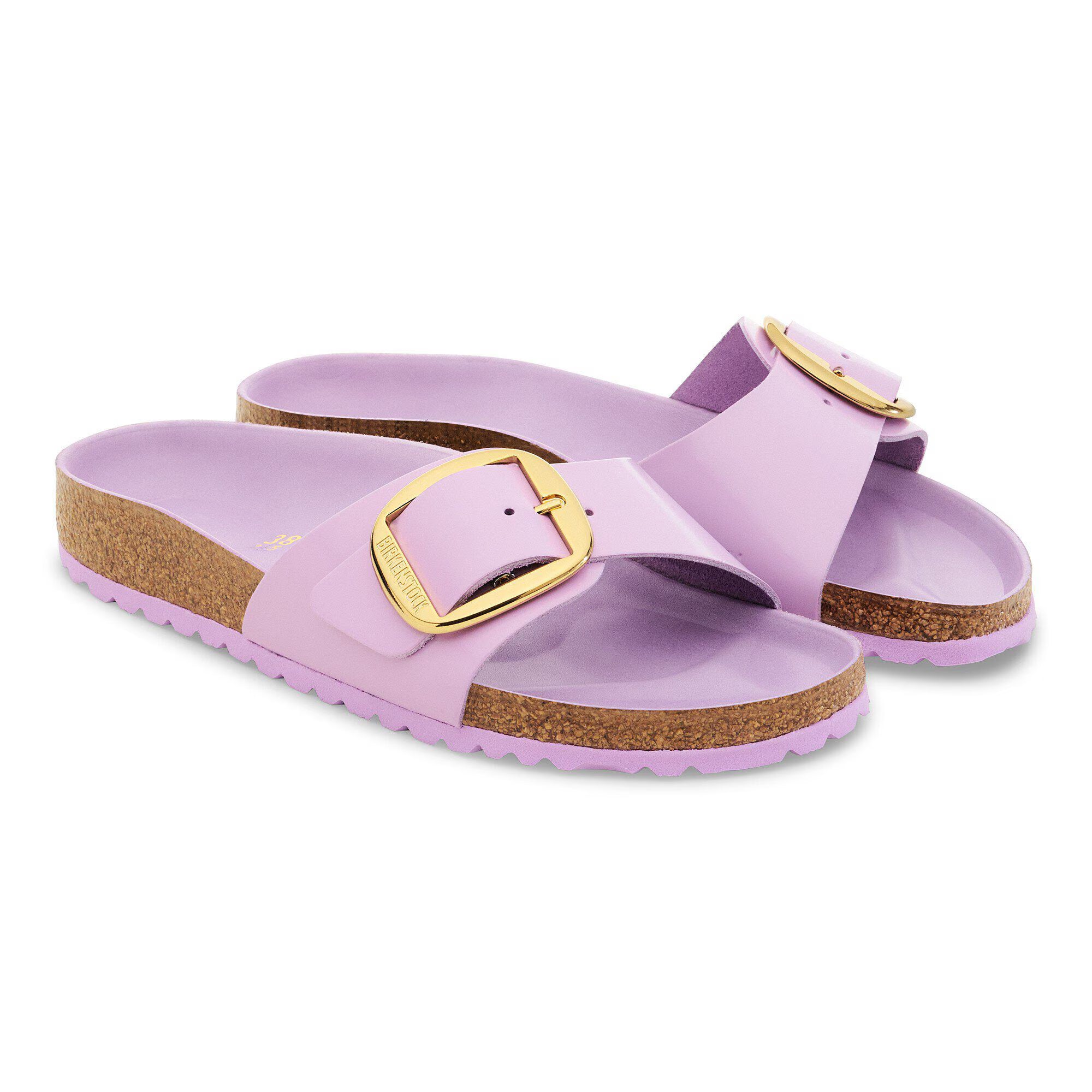 Madrid Big Buckle Natural Leather Patent
