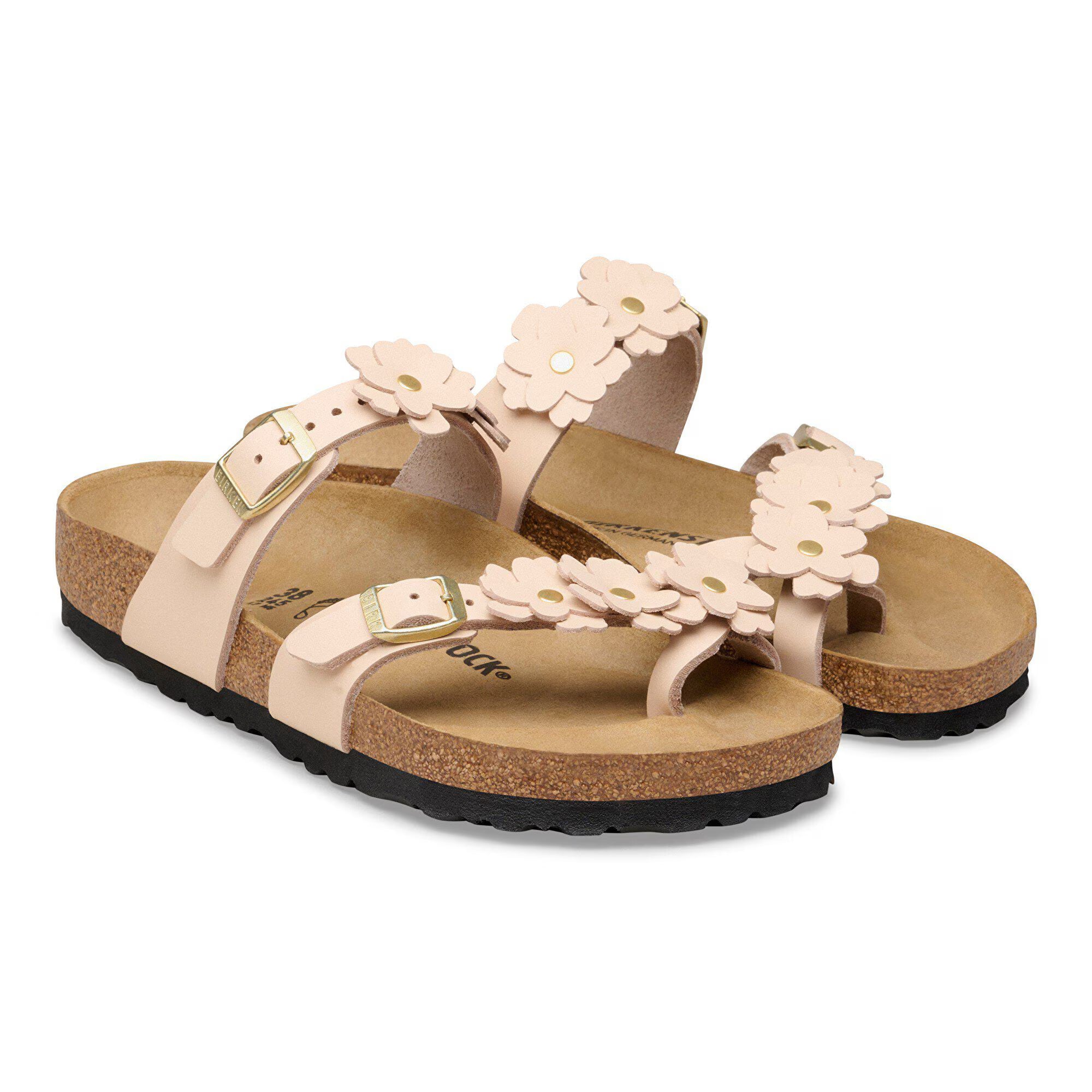 Mayari Flower Embellishment Natural Leather