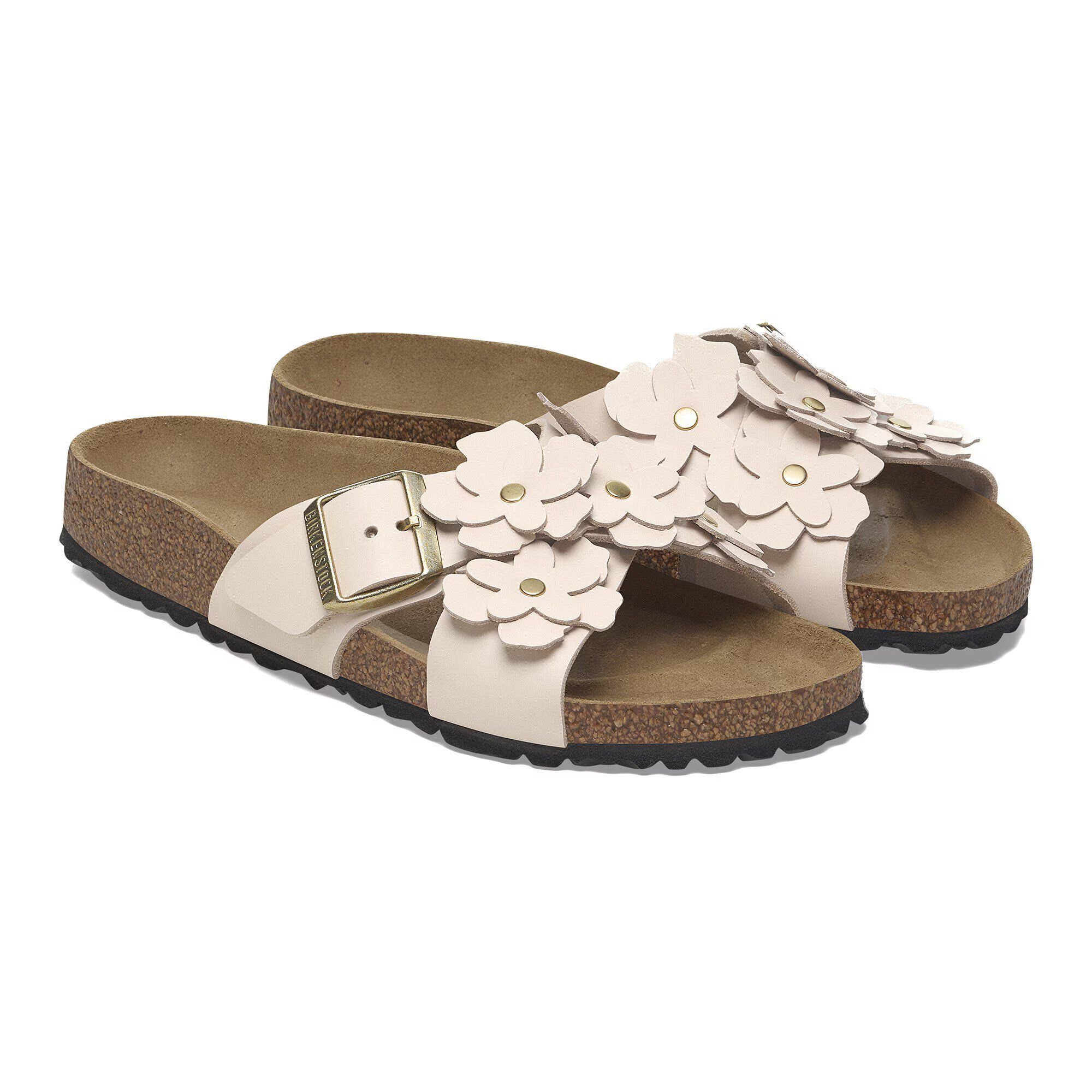Siena Flower Embellishment Natural Leather