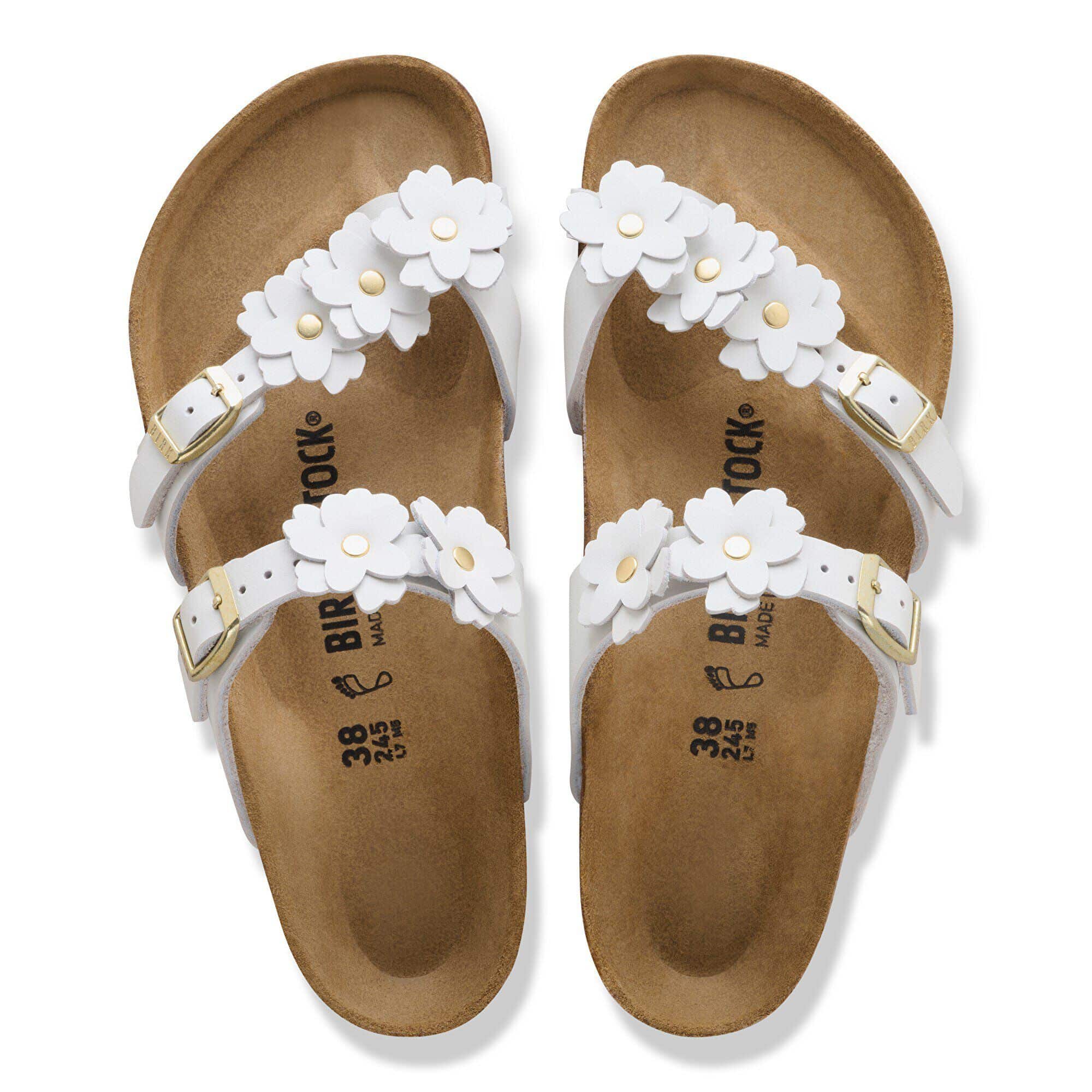 Mayari Flower Embellishment Natural Leather