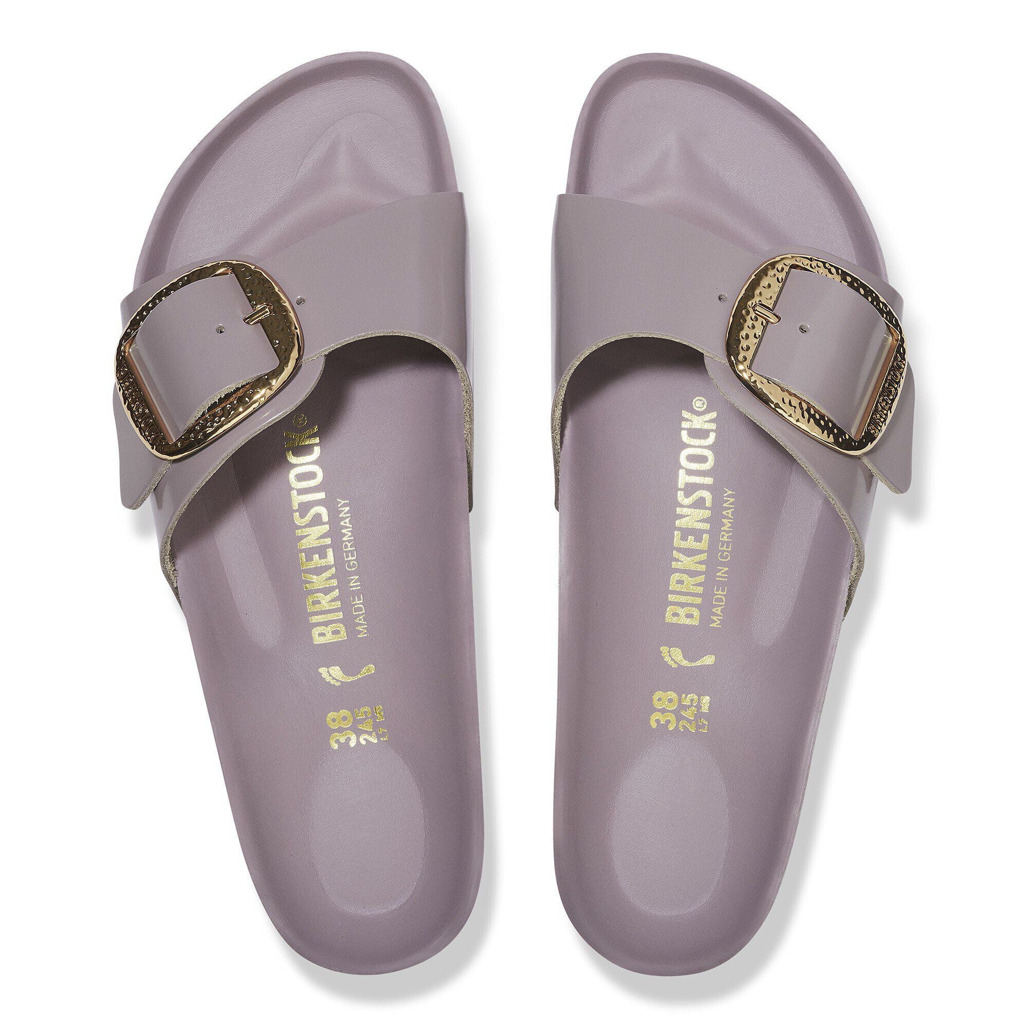 Madrid Big Buckle Natural Leather Patent